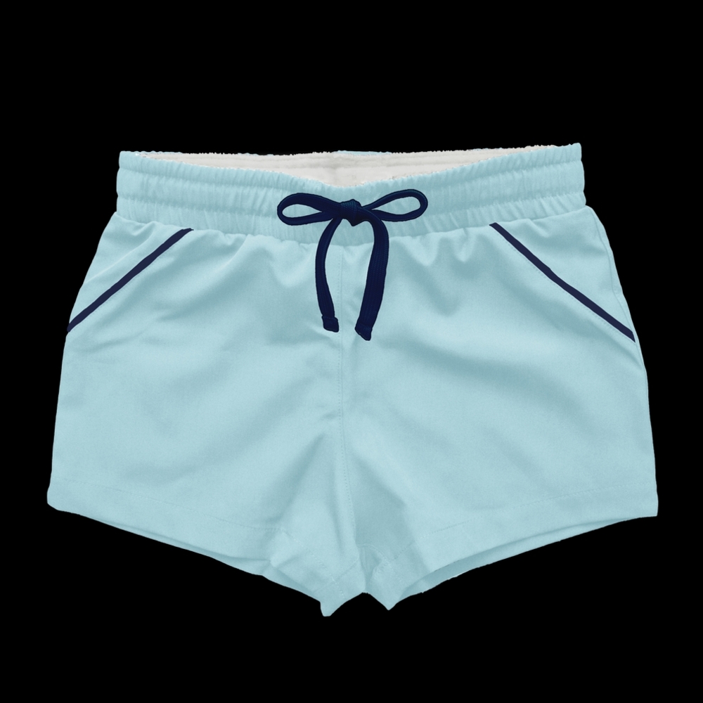 Light Blue Shorts with Navy Accents